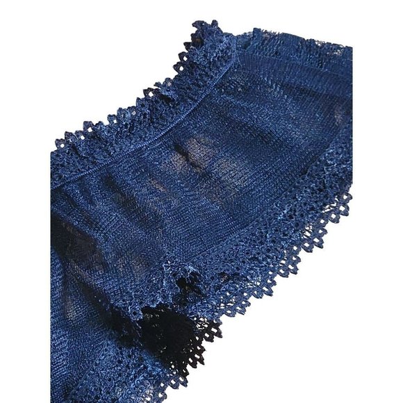 Elegant Moments Crotchless Panties Sexy Black Floral Lace One Size NWT - Picture 7 of 11